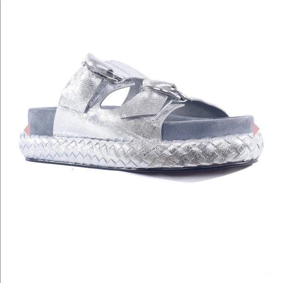 Free People PANAMA FOOTBED SANDALS, SILVER - Picture 6 of 10